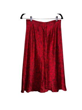 NWT Grace Dane Lewis Red & Black Floral Silk Skirt Womens Size 8